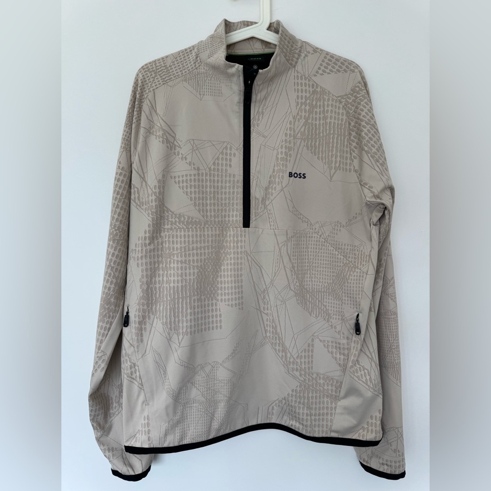 (NWT) BOSS Men's Patterned Beige Sweatshirt